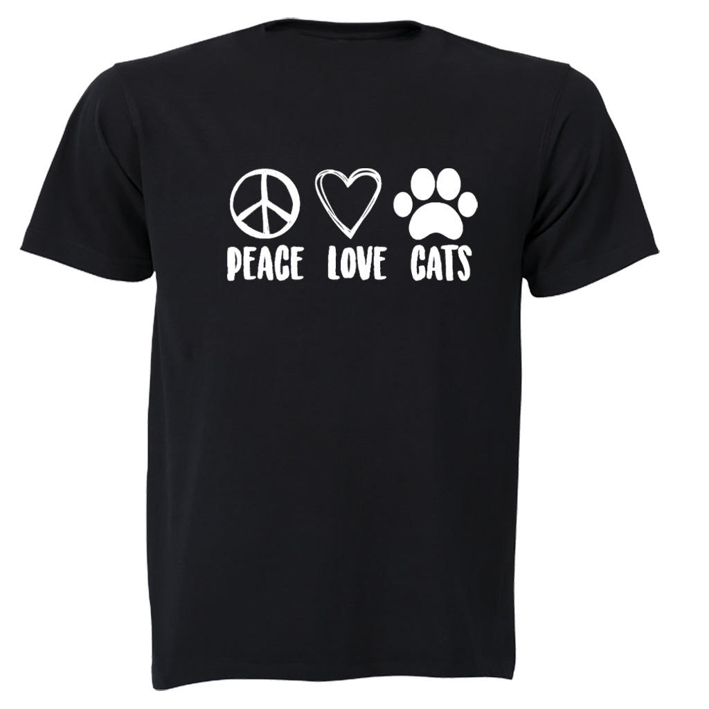 Peace. Love. Cats - Adults - T-Shirt - BuyAbility South Africa