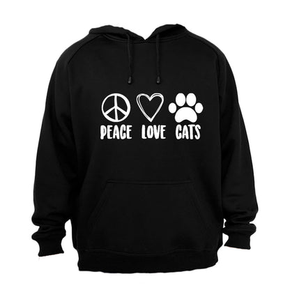 Peace. Love. Cats - Hoodie - BuyAbility South Africa