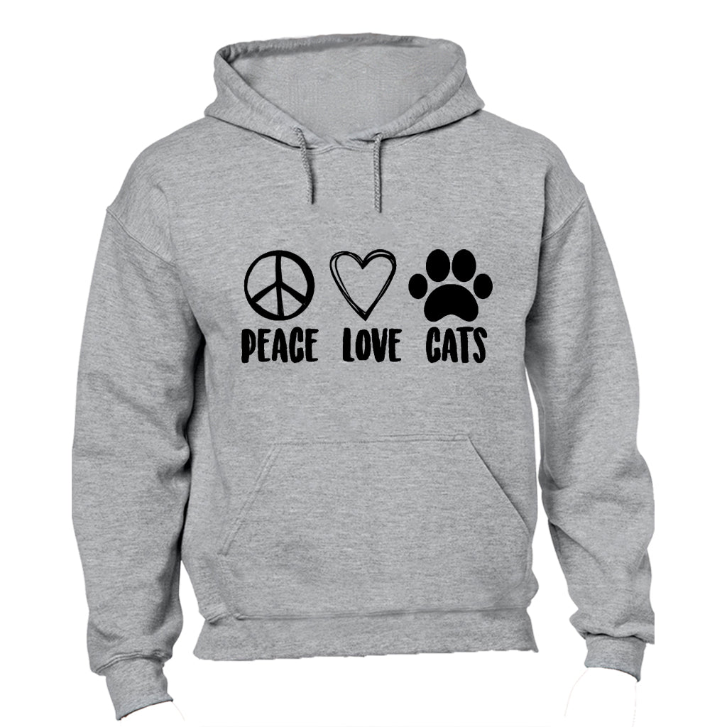 Peace. Love. Cats - Hoodie - BuyAbility South Africa