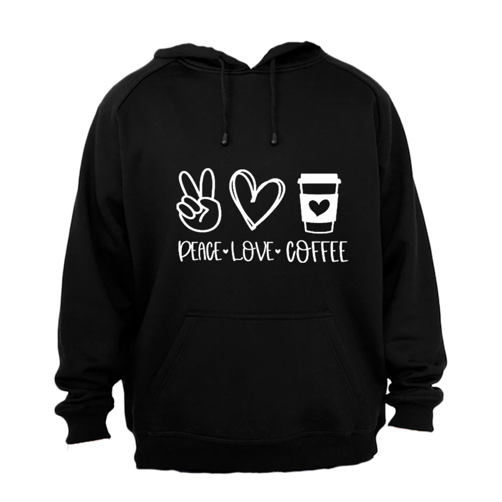 Peace. Love. Coffee - Hoodie - BuyAbility South Africa