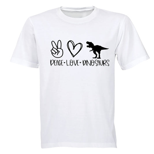 Peace. Love. Dinosaurs - Adults - T-Shirt - BuyAbility South Africa