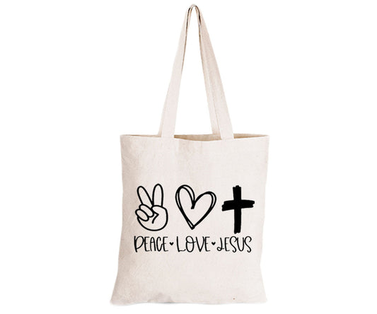 Peace. Love. Jesus - Eco-Cotton Natural Fibre Bag - BuyAbility South Africa