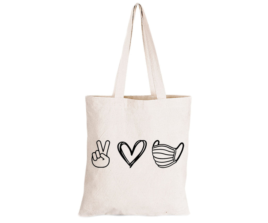 Peace. Love. Mask - Eco-Cotton Natural Fibre Bag - BuyAbility South Africa