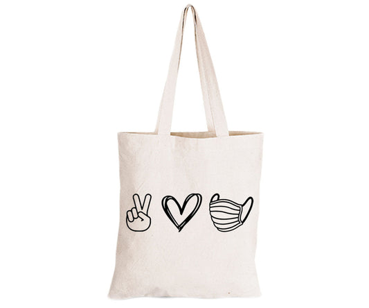 Peace. Love. Mask - Eco-Cotton Natural Fibre Bag - BuyAbility South Africa