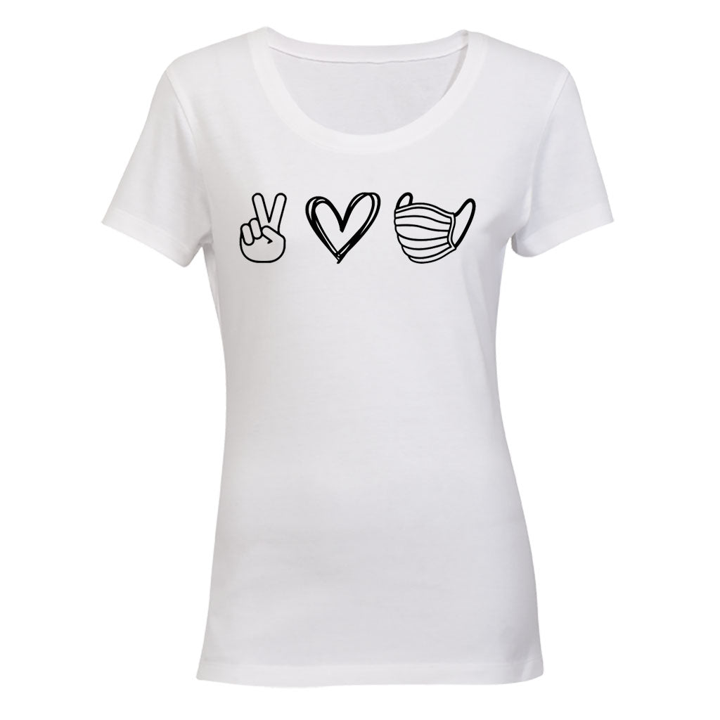 Peace. Love. Mask - Ladies - T-Shirt - BuyAbility South Africa