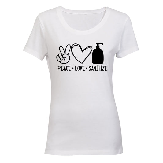 Peace. Love. Sanitize - Ladies - T-Shirt - BuyAbility South Africa