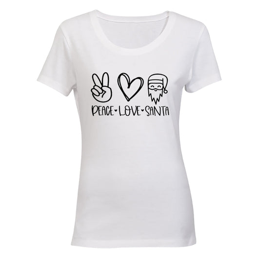 Peace. Love. Santa - Christmas - Ladies - T-Shirt - BuyAbility South Africa