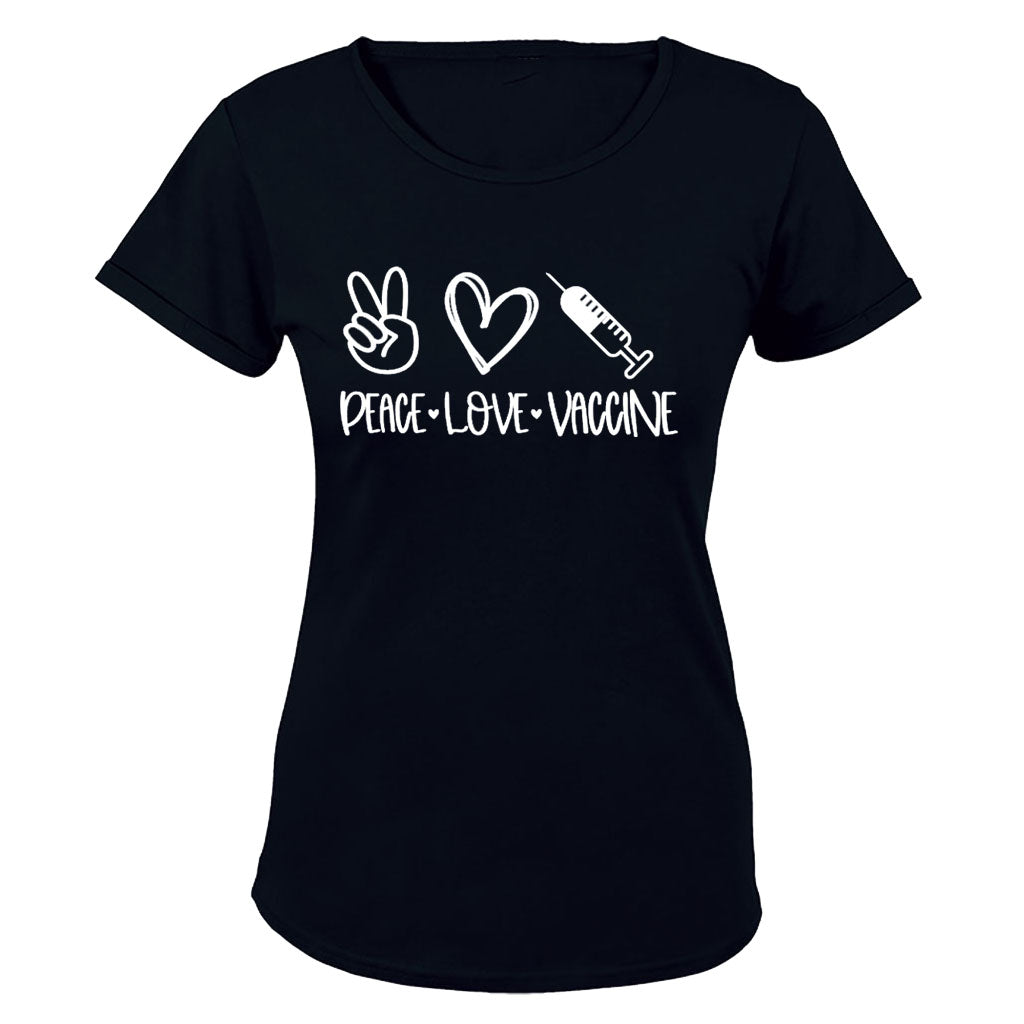 Peace. Love. Vaccine - Ladies - T-Shirt - BuyAbility South Africa