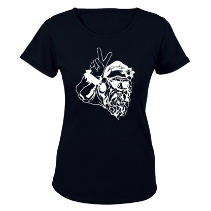 Peace Out Santa - Christmas - Ladies - T-Shirt - BuyAbility South Africa
