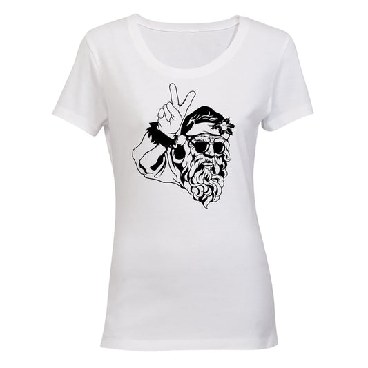 Peace Out Santa - Christmas - Ladies - T-Shirt - BuyAbility South Africa