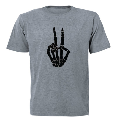 Skeleton Peace Sign - Halloween - Adults - T-Shirt - BuyAbility South Africa