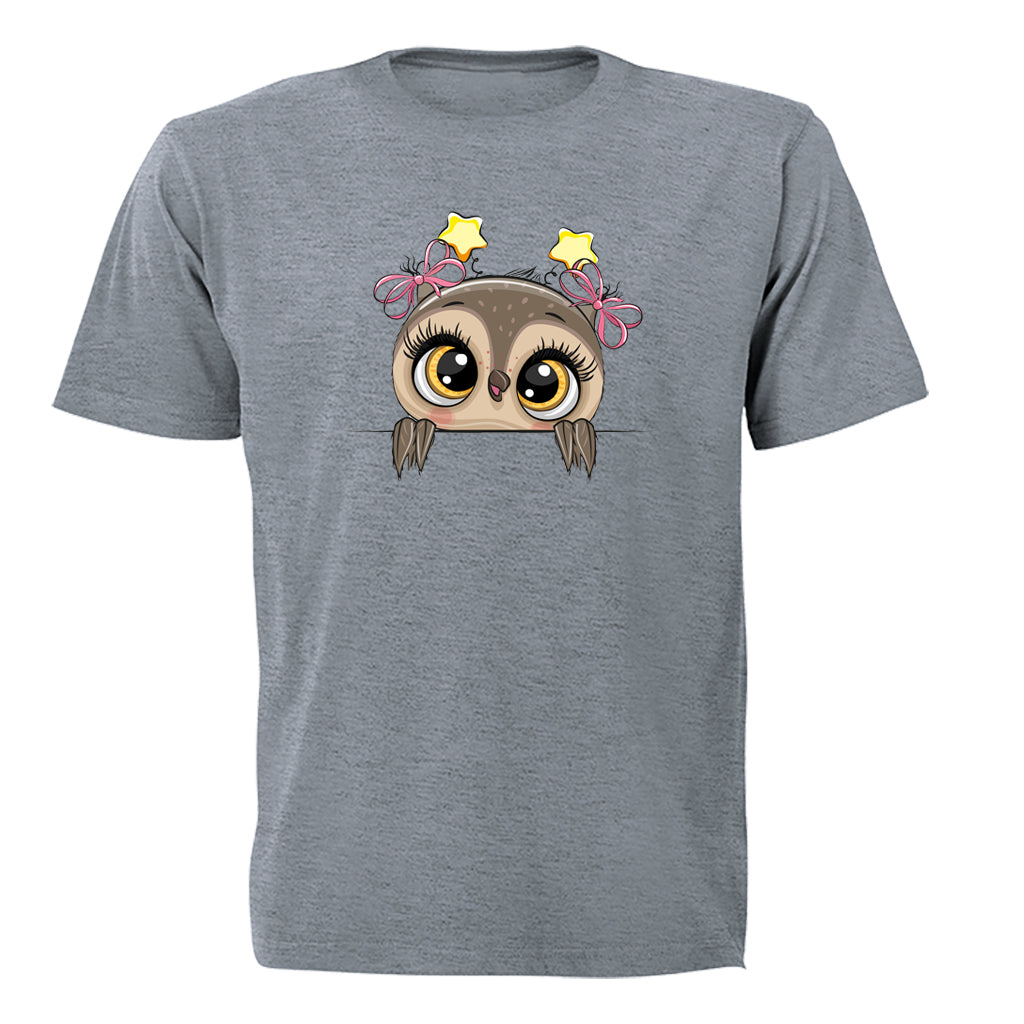Peeking Owl- Stars - Kids T-Shirt - BuyAbility South Africa