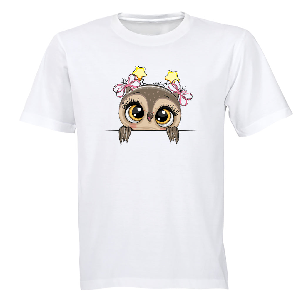 Peeking Owl- Stars - Kids T-Shirt - BuyAbility South Africa
