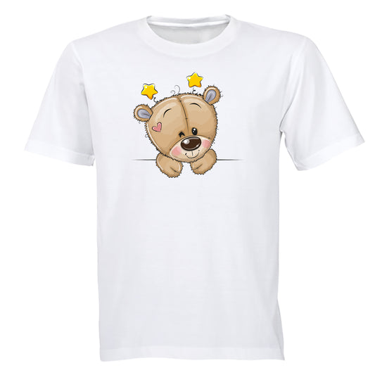 Peeking Teddy - Stars - Kids T-Shirt - BuyAbility South Africa