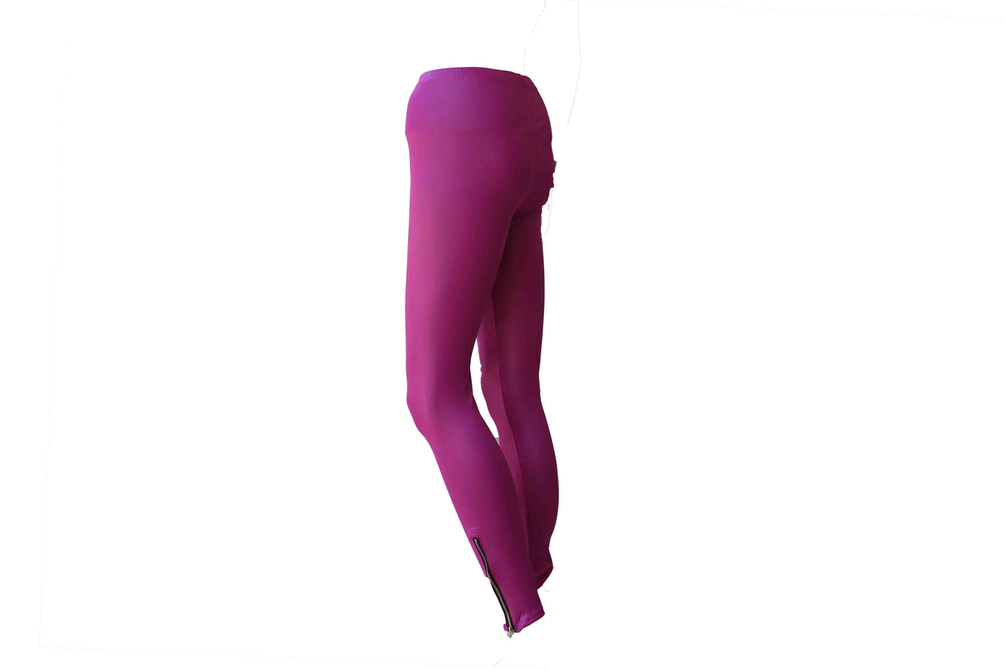 Pink Leggings With Ankle Zipper - BuyAbility
