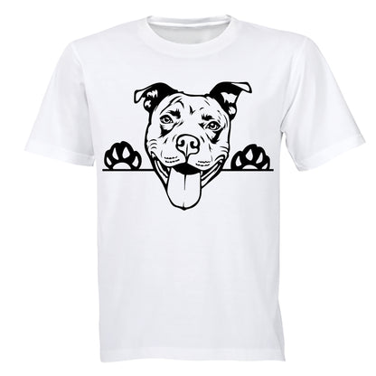 Pitbull - Peeking Dog - Adults - T-Shirt - BuyAbility South Africa