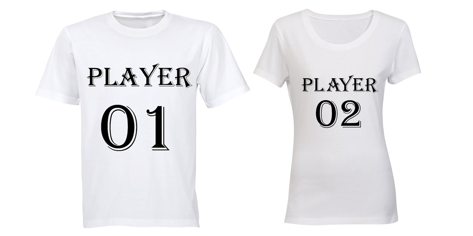 Player 01 & Player 02 - Couples Tees - BuyAbility South Africa
