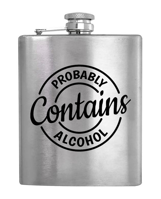 Probably Contains Alcohol - Hip Flask