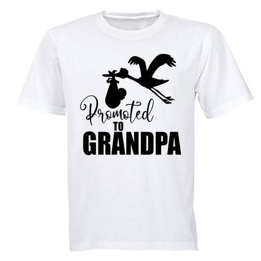 Promoted to Grandpa - Stork - Adults - T-Shirt - BuyAbility South Africa
