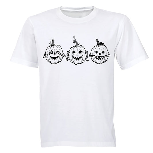 See. Hear. Speak No Evil Pumpkins - Halloween - Adults - T-Shirt - BuyAbility South Africa