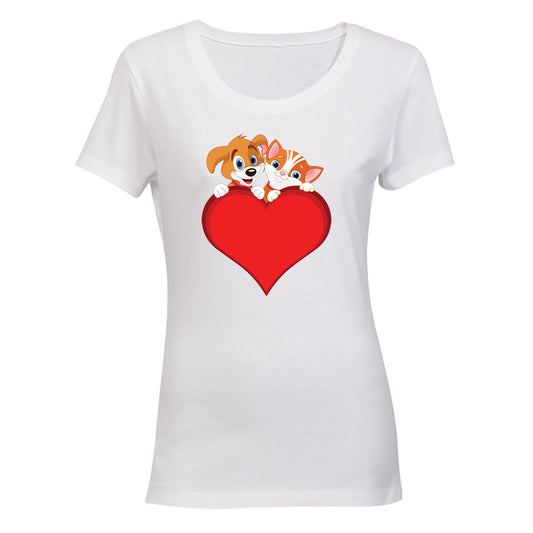 Puppy & Kitten Valentine - Ladies - T-Shirt - BuyAbility South Africa