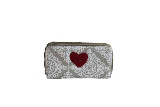 Large Purse with Beige Crest Pattern (200mm x 100mm) - BuyAbility
