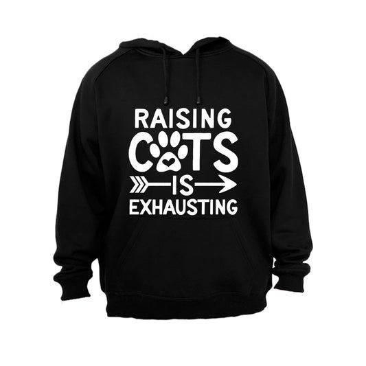 Raising Cats is Exhausting - Hoodie - BuyAbility South Africa