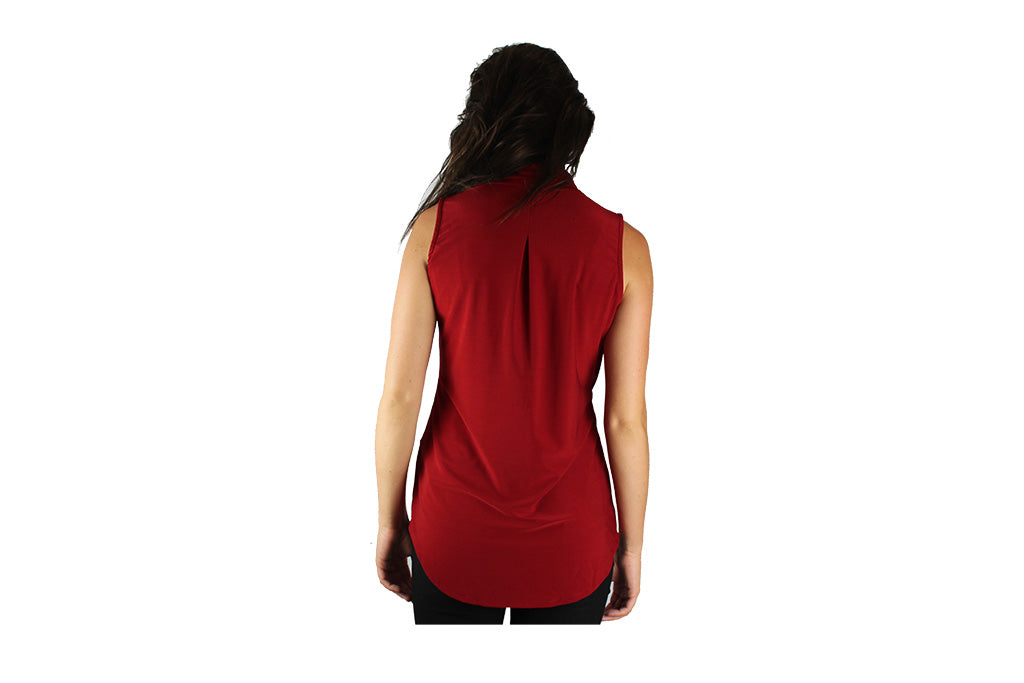Red Top with Shoulder Zips - BuyAbility