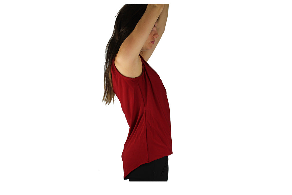 Red Top with Shoulder Zips - BuyAbility