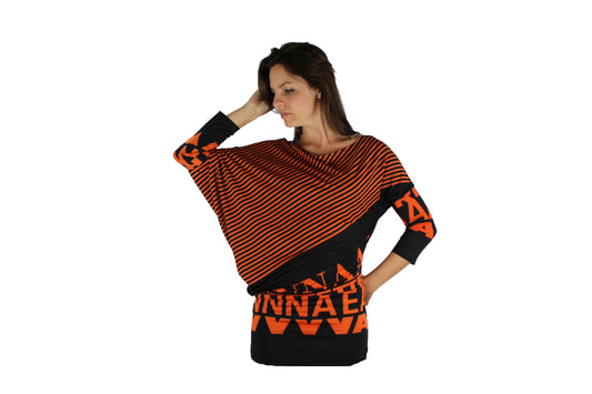 Orange and Black Referee Long Sleeve Top - BuyAbility