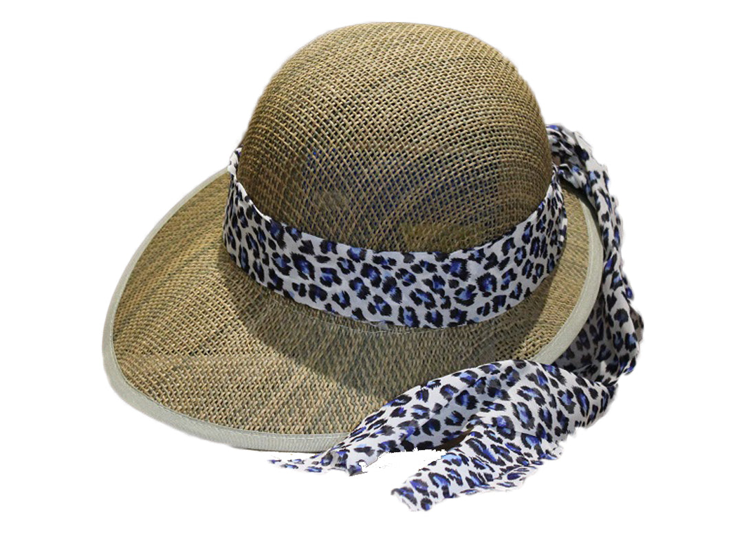 Safari Hat with Blue Leopard Print - BuyAbility