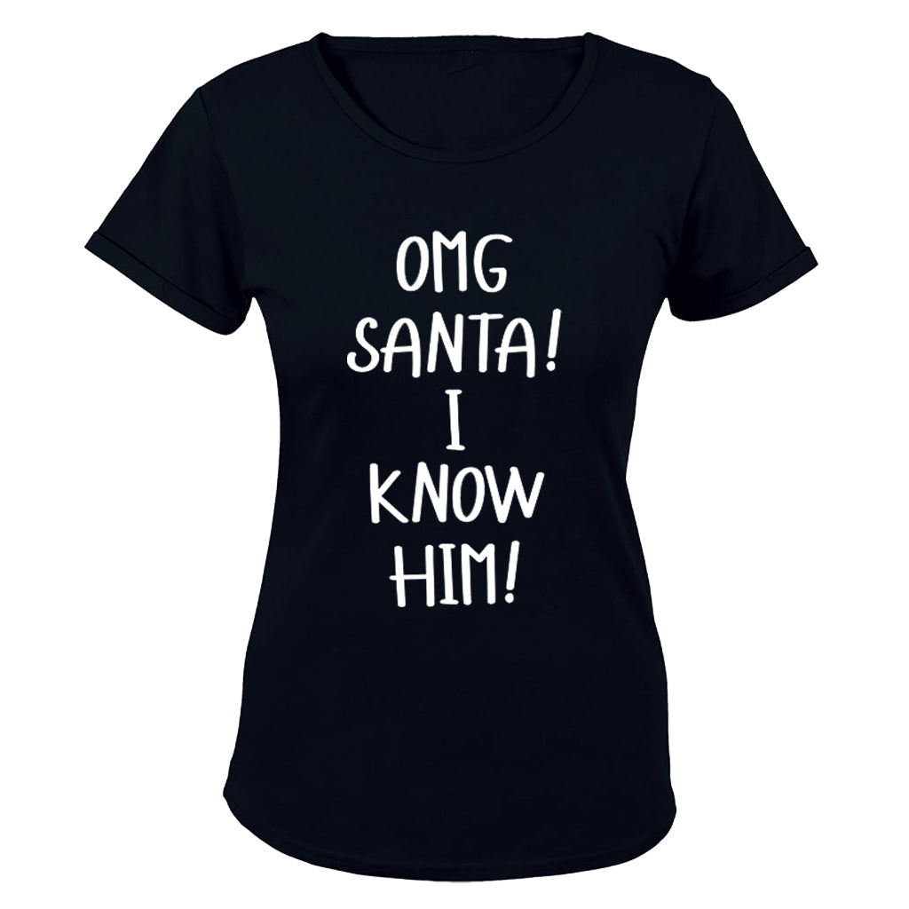 Santa - I Know Him - Christmas - Ladies - T-Shirt - BuyAbility South Africa