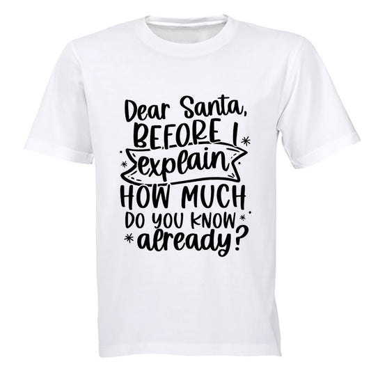 Santa, Before I Explain - Christmas - Adults - T-Shirt - BuyAbility South Africa