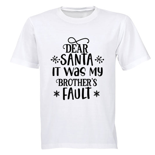 Santa, My Brother s Fault - Christmas - Kids T-Shirt - BuyAbility South Africa