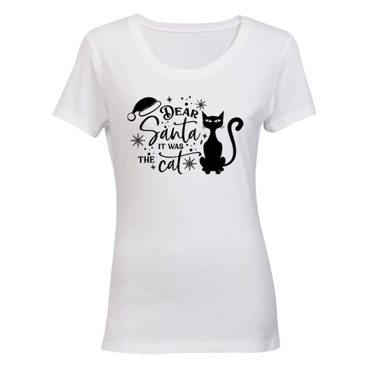 Santa, It Was The Cat - Christmas - Ladies - T-Shirt - BuyAbility South Africa