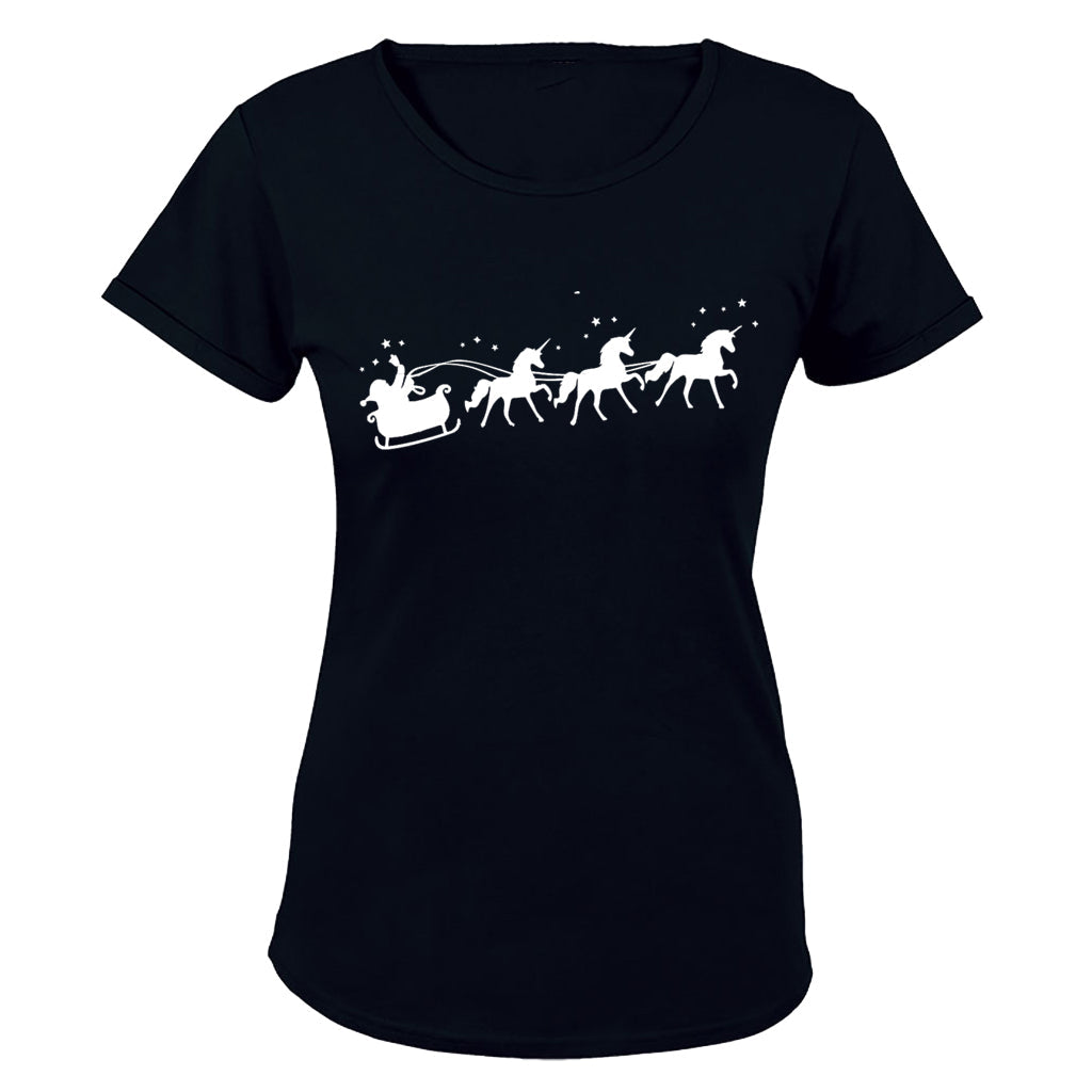 Santa s Unicorn Reindeers - Christmas - Ladies - T-Shirt - BuyAbility South Africa