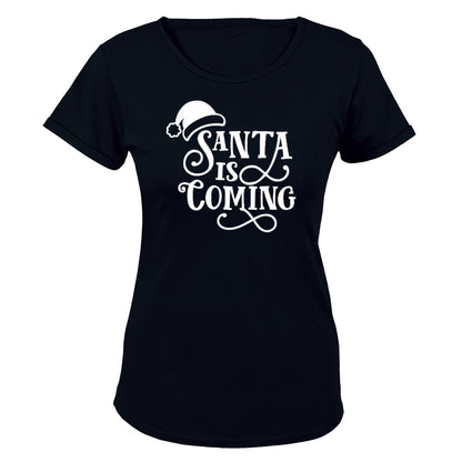 Santa is Coming - Christmas - Ladies - T-Shirt - BuyAbility South Africa