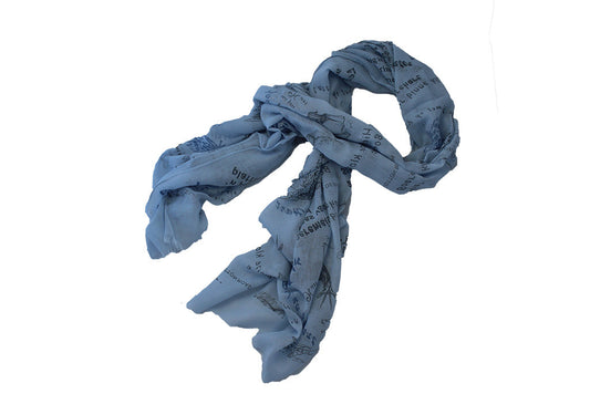 Scarf - Print - Arikaans Script - Light Blue - BuyAbility South Africa