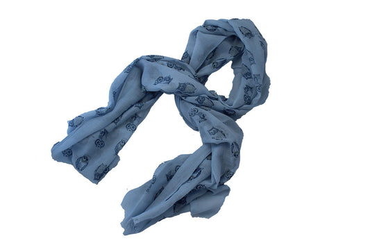 Scarf Print - Small Owls - Blue - BuyAbility South Africa