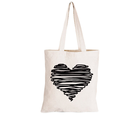Scribble Heart - Valentine - Eco-Cotton Natural Fibre Bag - BuyAbility South Africa