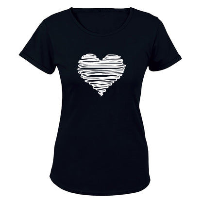 Scribble Heart - Valentine - Ladies - T-Shirt - BuyAbility South Africa