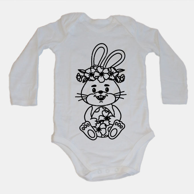 Sitting Floral Easter Bunny - Baby Grow - BuyAbility South Africa