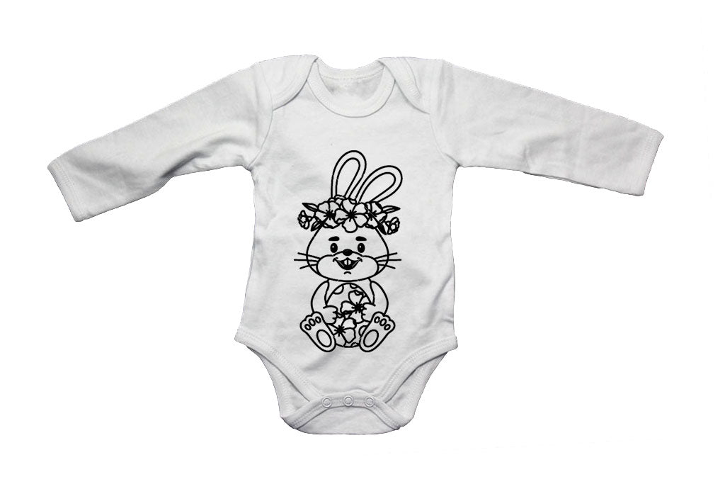 Sitting Floral Easter Bunny - Baby Grow - BuyAbility South Africa