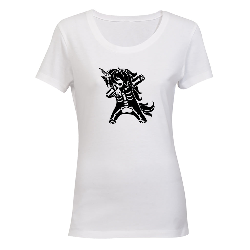 Skeleton Unicorn - Halloween - Ladies - T-Shirt - BuyAbility South Africa