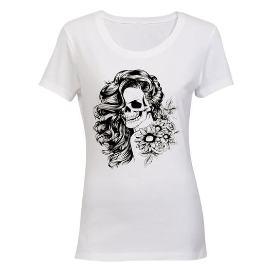 Skull Lady - Halloween Inspired - Ladies - T-Shirt - BuyAbility South Africa
