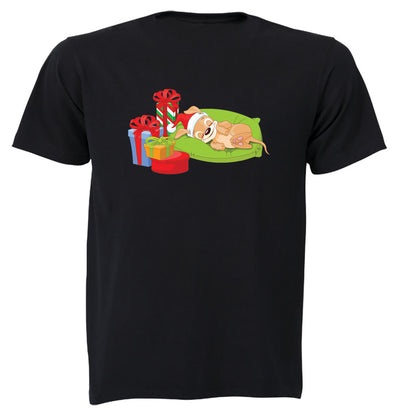Sleeping Christmas Puppy - Kids T-Shirt - BuyAbility South Africa