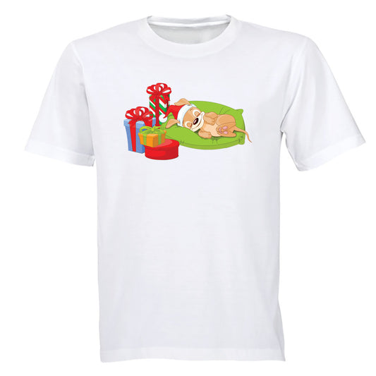 Sleeping Christmas Puppy - Kids T-Shirt - BuyAbility South Africa