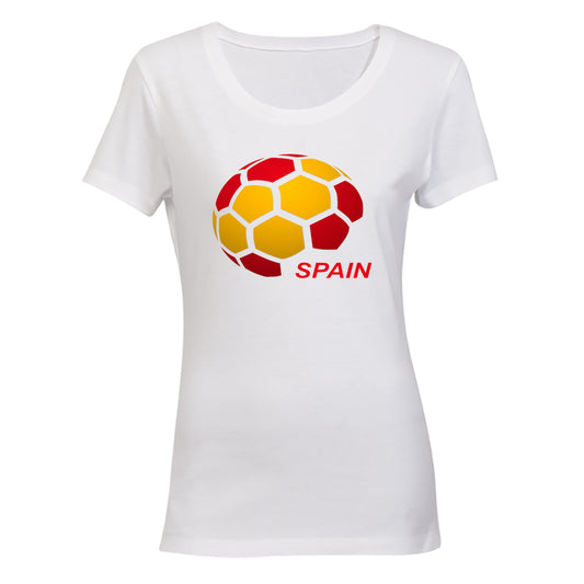 Spain - Soccer Ball - Ladies - T-Shirt - BuyAbility South Africa