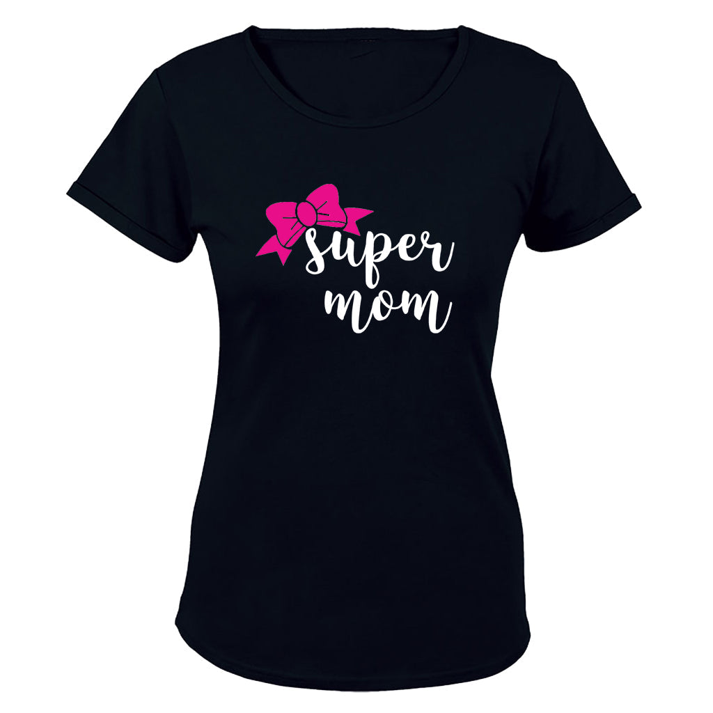 Super Mom - Pink Bow - Ladies - T-Shirt - BuyAbility South Africa