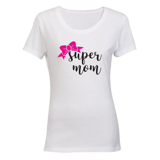 Super Mom - Pink Bow - Ladies - T-Shirt - BuyAbility South Africa
